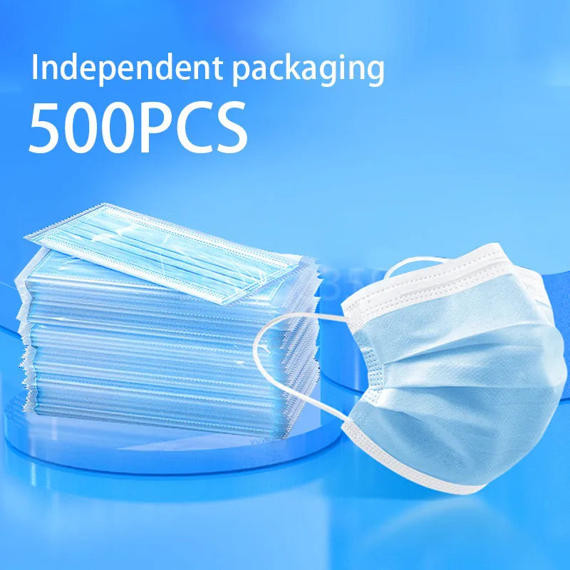 Disposable Adult Face Masks Meltblown Nonwoven Breathable Protective