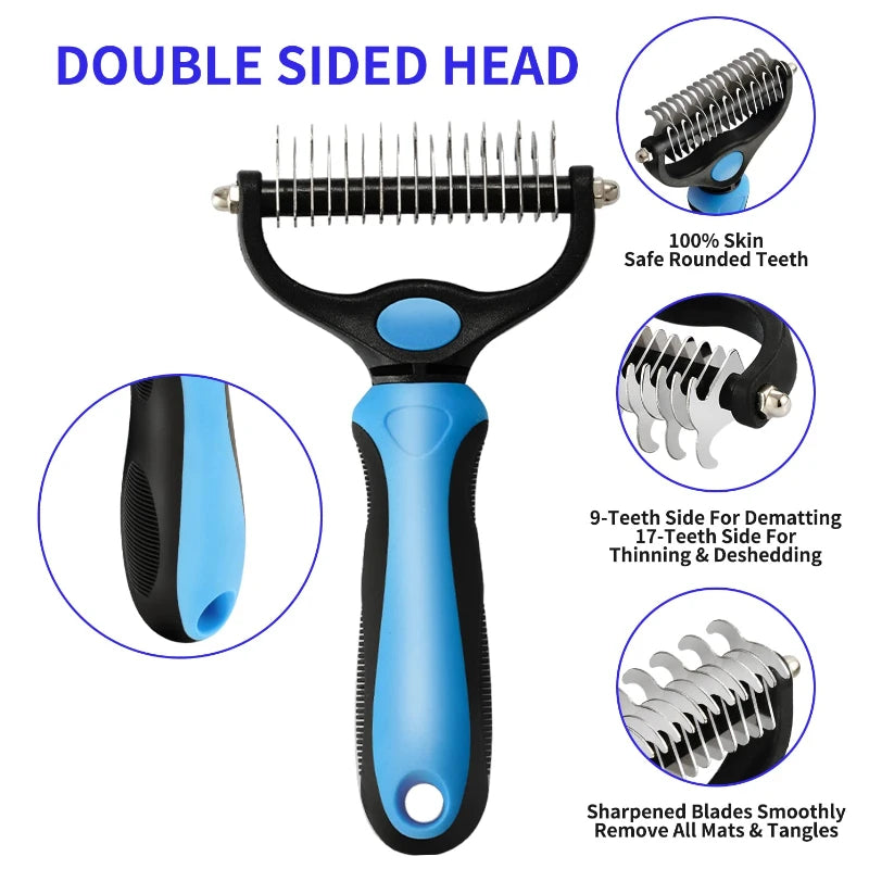Pet Deshedding Brush For Dogs And Cats Cleaning Grooming Tool