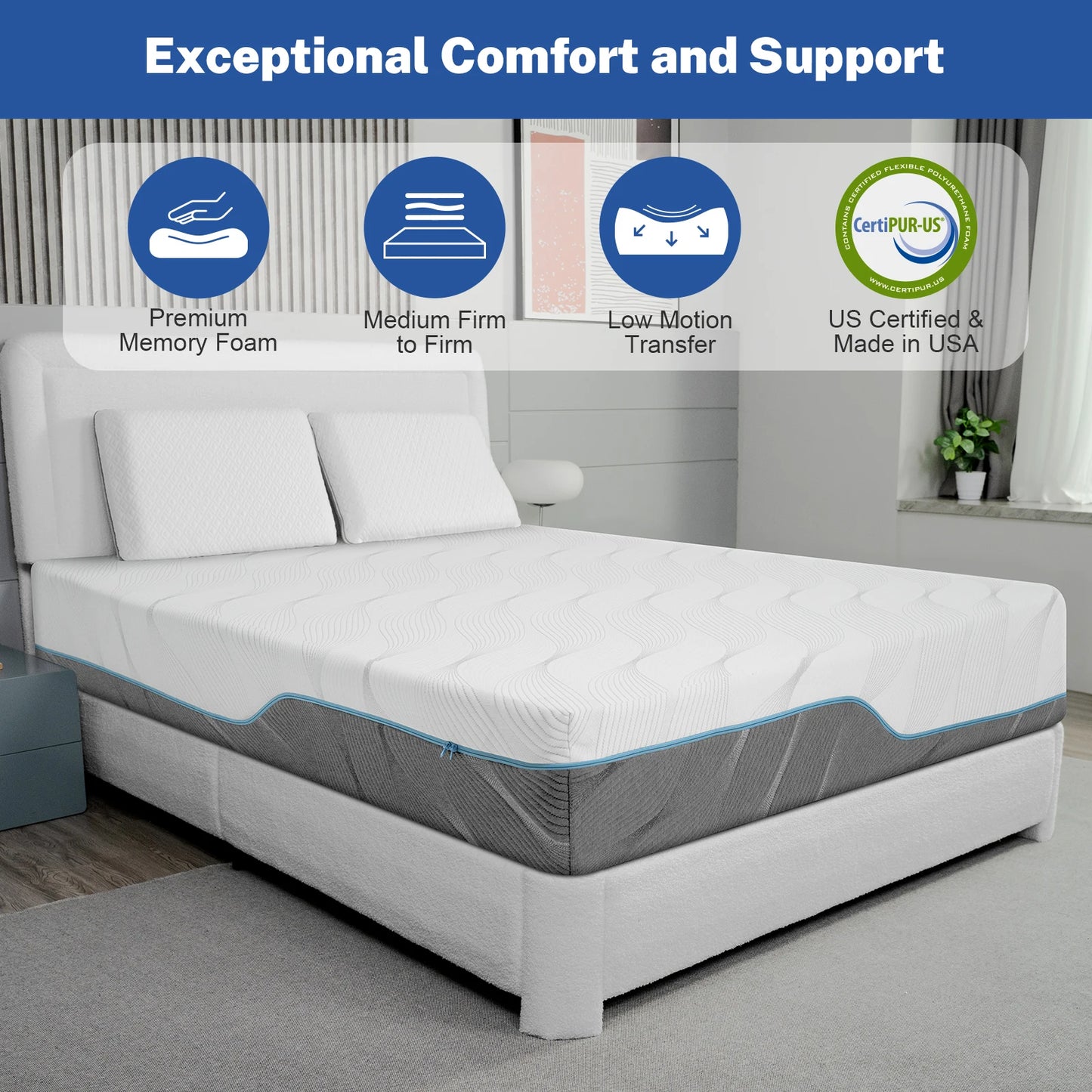 Hcore Extra Firm Flippable Mattress For Back Pain Memory Foam