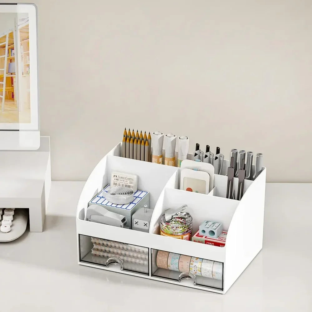 Desk Organizer Set With Pen Holder And Makeup Case