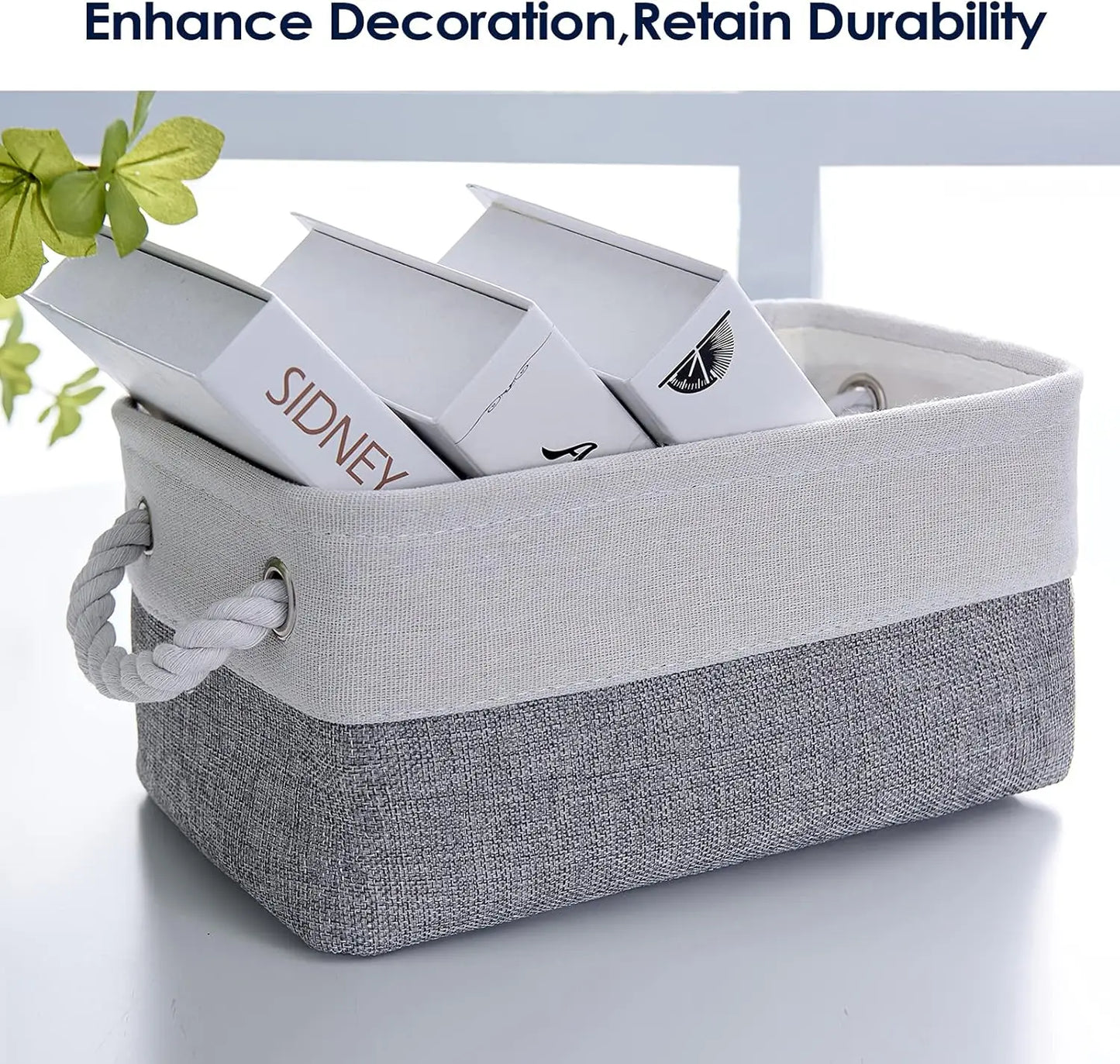 Foldable Fabric Storage Baskets With Handles Six Pack