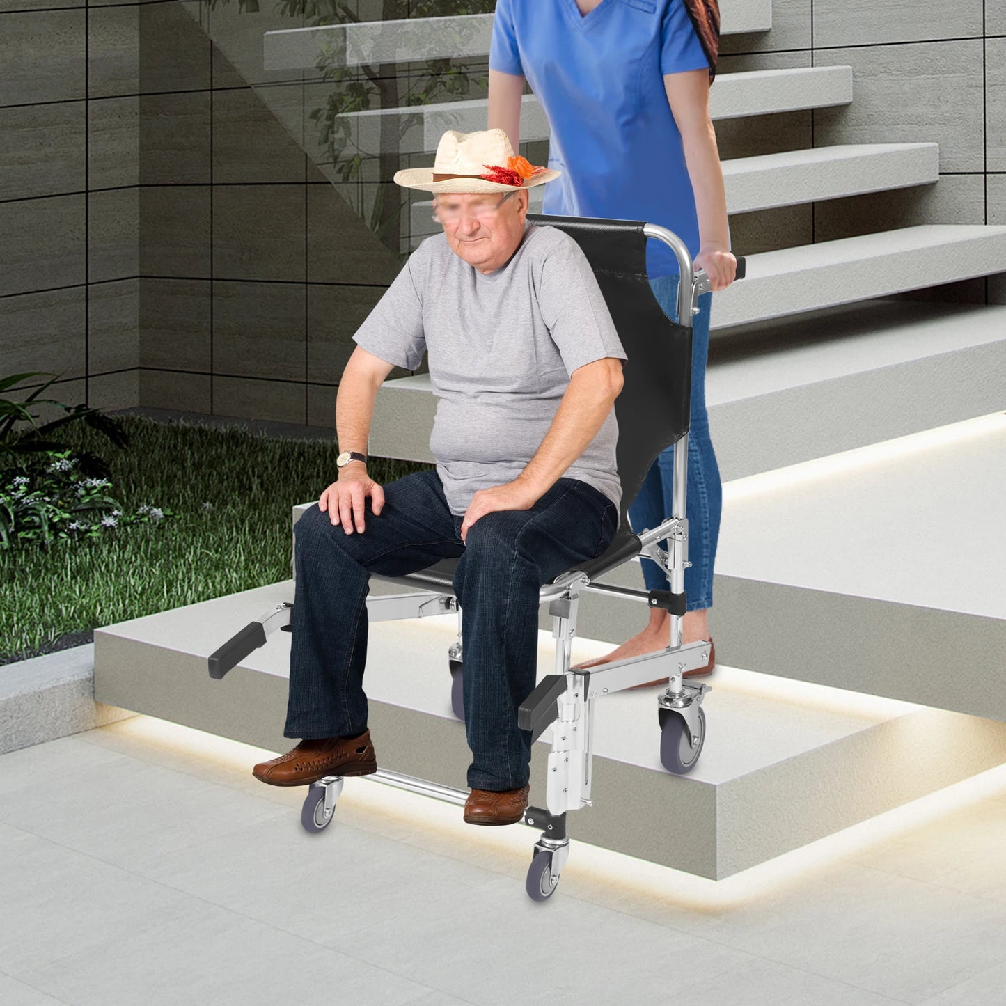 Stair Climbing Wheelchair Foldable Aluminum Rescue Chair