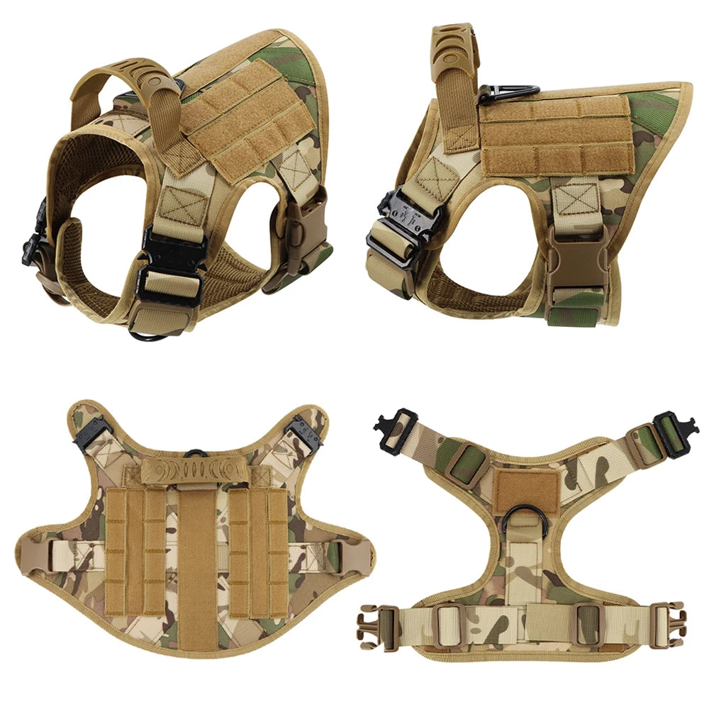 PETRAVEL Tactical Dog Harness Leash Set For Large Dogs