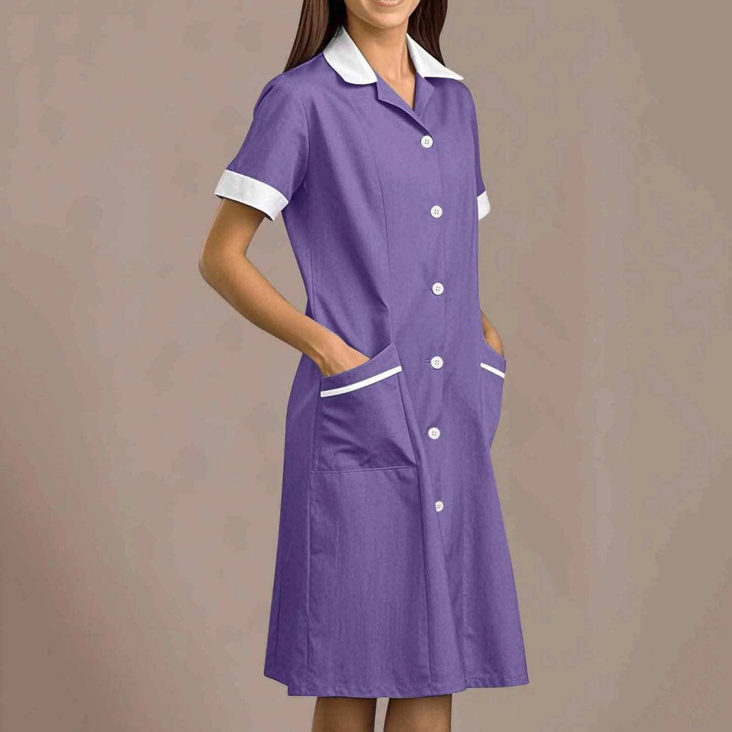 Eillysevens Nurse Uniform Long Sleeve Slim Fit Dress