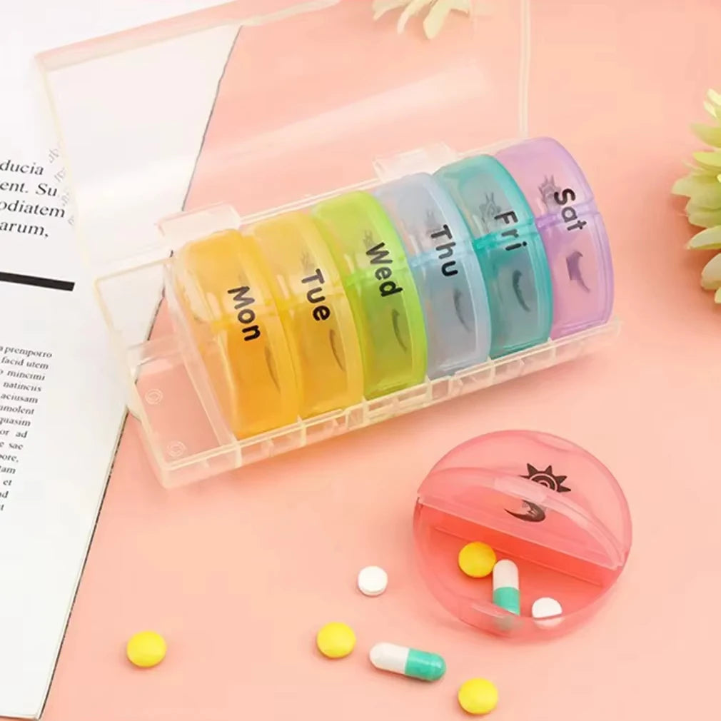 Weekly Pill Organizer 7-Day Box Portable Dispenser