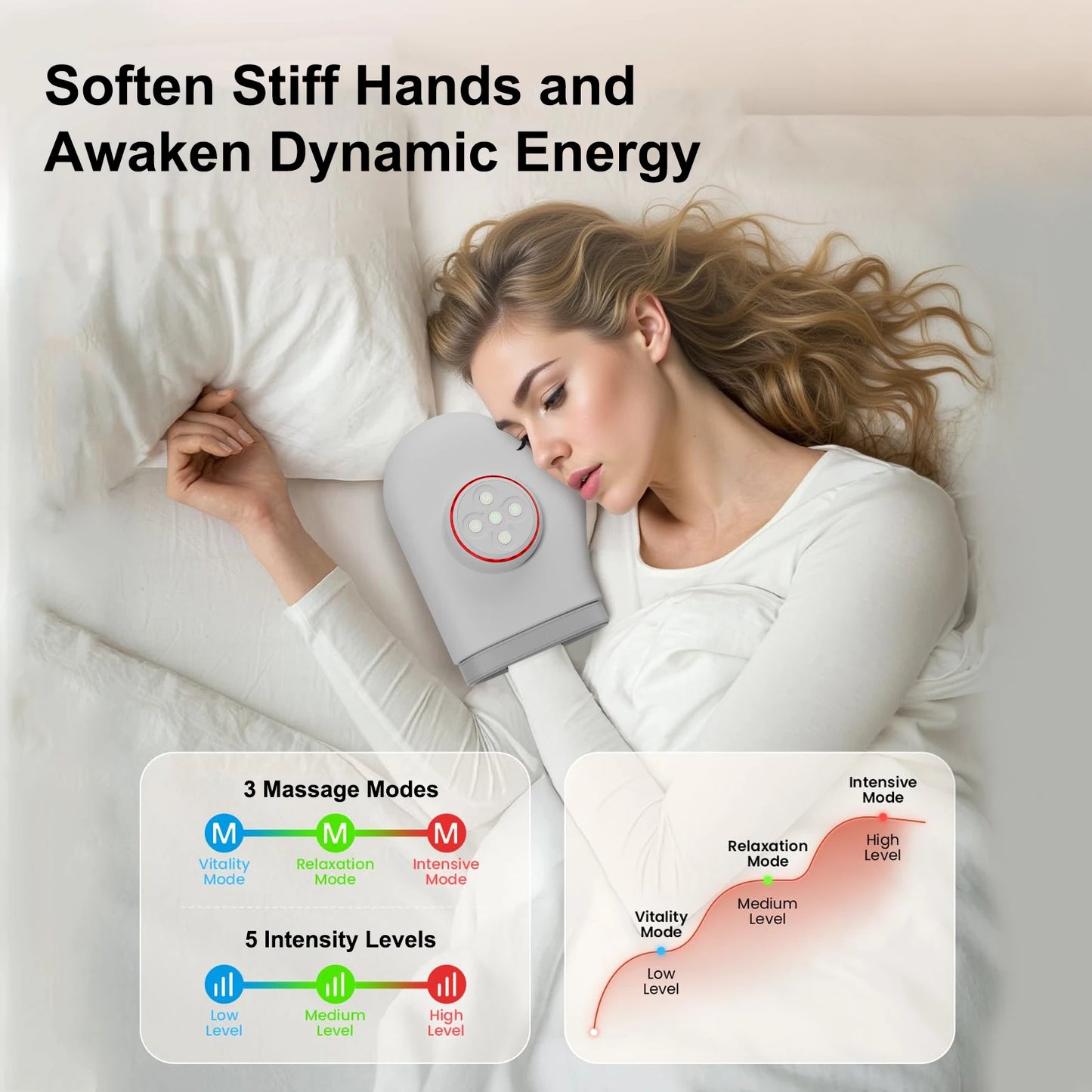LEERCON Portable Hand Massager 1800mAh Battery With 6 Massage Modes