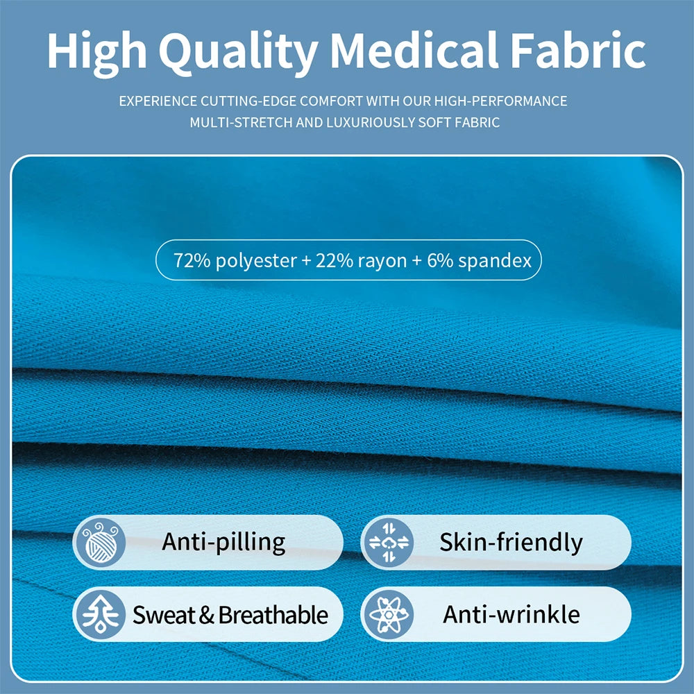 NONECN Nurse Uniforms Set Women Men Medical Hospital Scrubs Outfit