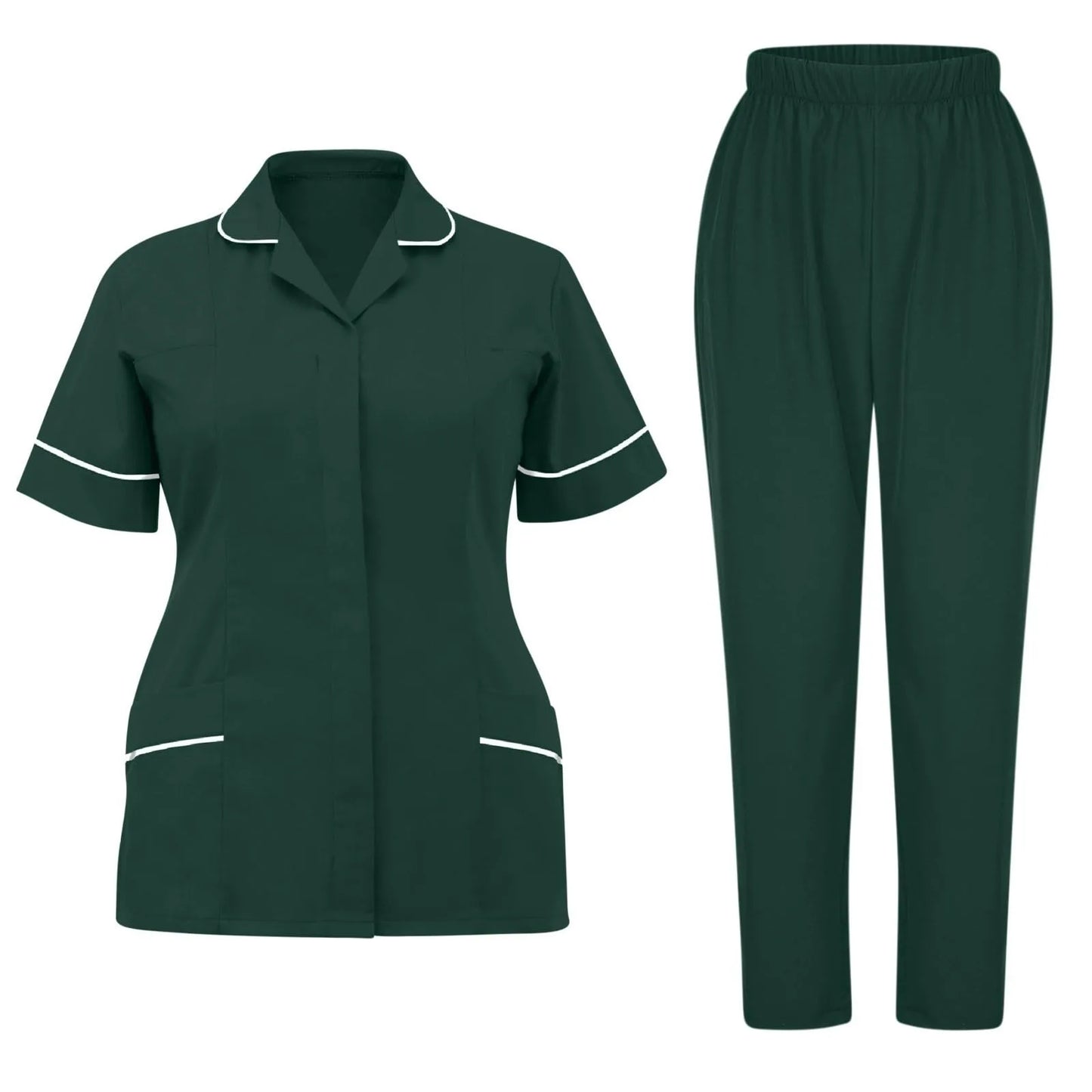 Eillysevens Womens Nurse Uniform Quick Dry VNeck Pocket Scrub Set
