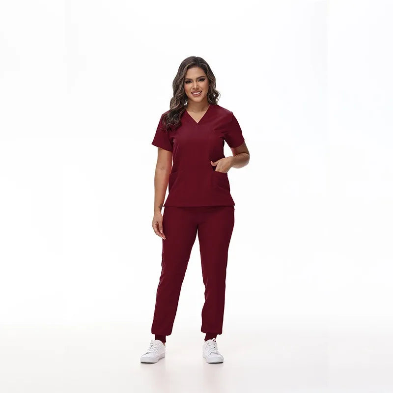 BAISITIMPLE Stretchy Medical Scrubs Uniform for Doctors and Nurses