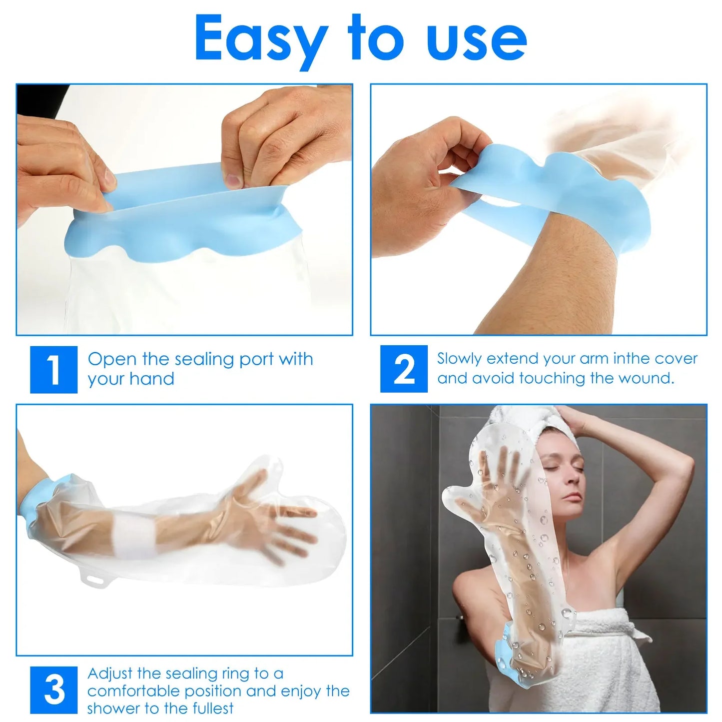 Arm Shower Cover Waterproof Cast Protector for Adults
