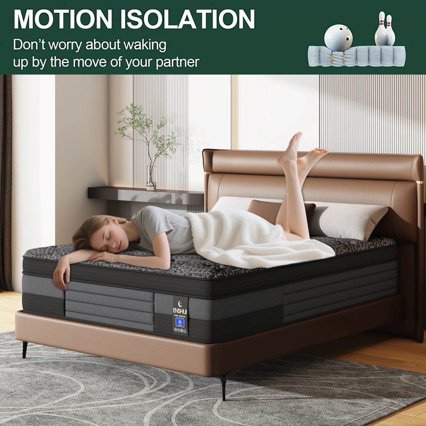 Hybrid Mattress For Back Pain Relief Breathable CertiPurUS