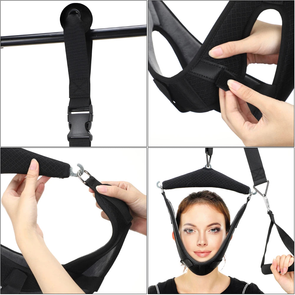 Cervical Neck Traction Device With Soft Stretching Belt Orthosis Adjustable