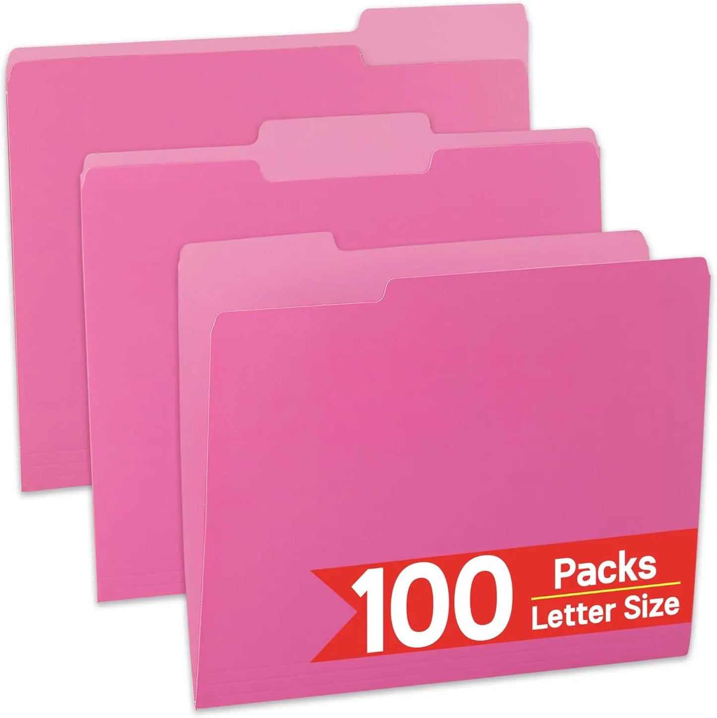 100 Pack File Folders With Durable One Third Cut Tabs