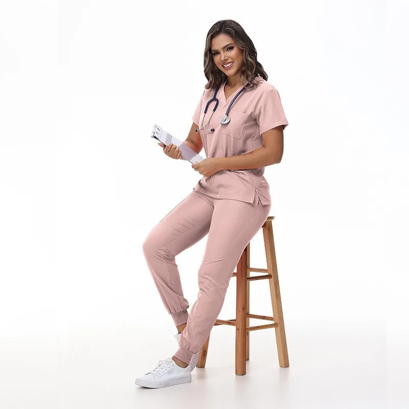 BAISITIMPLE Stretchy Medical Scrubs Uniform for Doctors and Nurses