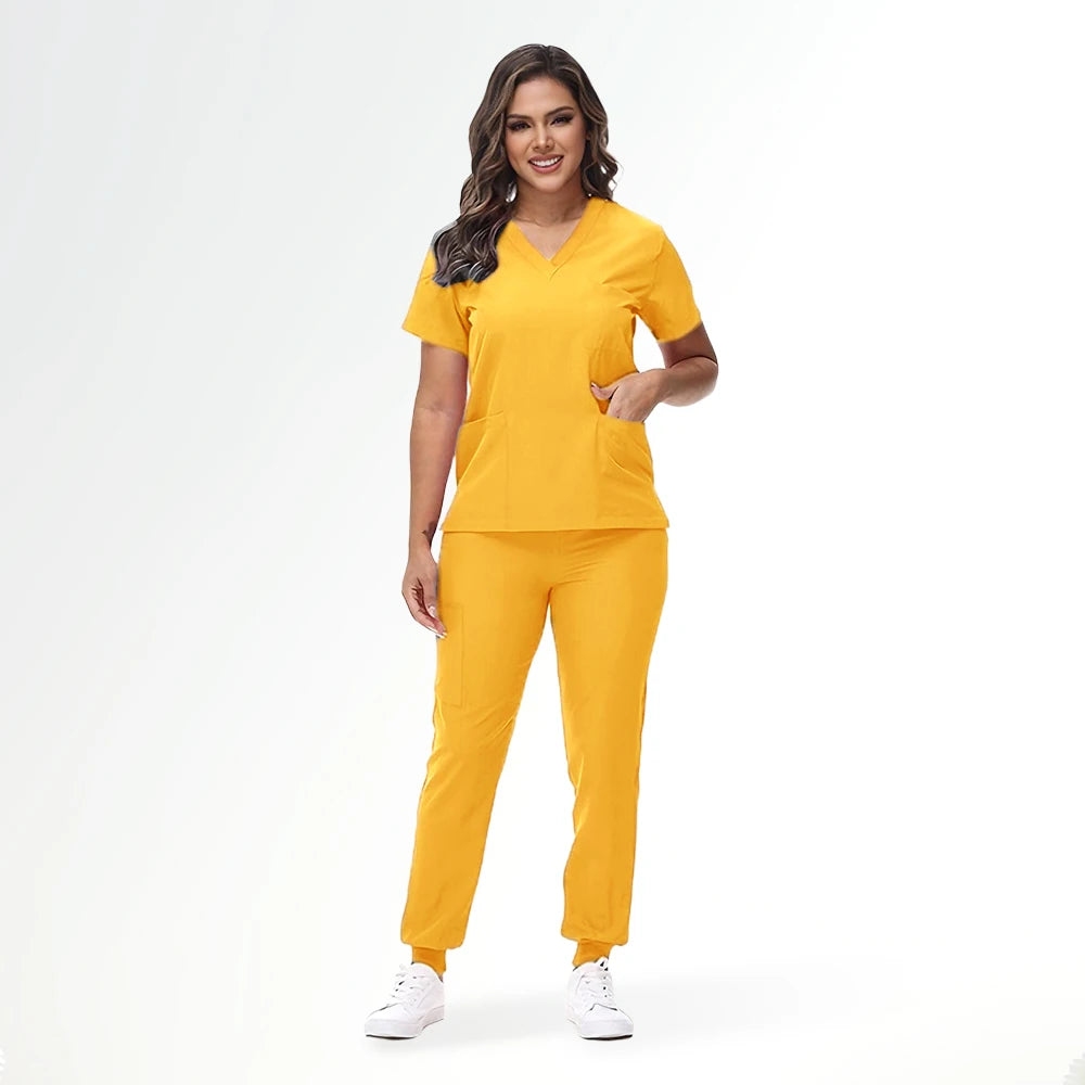 BAISITIMPLE Stretchy Medical Scrubs Uniform for Doctors and Nurses