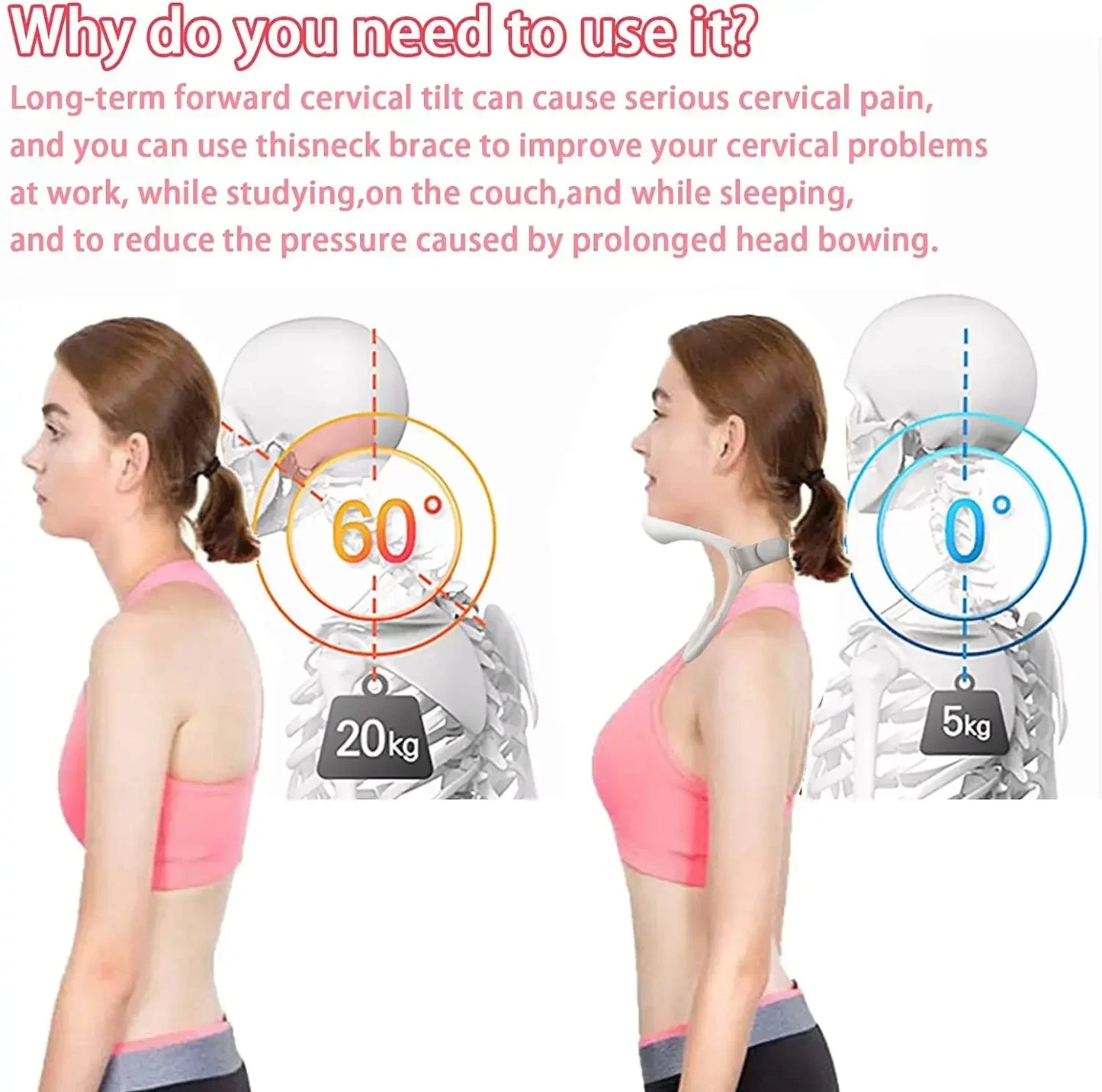 Cervical Collar Neck Support for Forward Head Posture and Traction