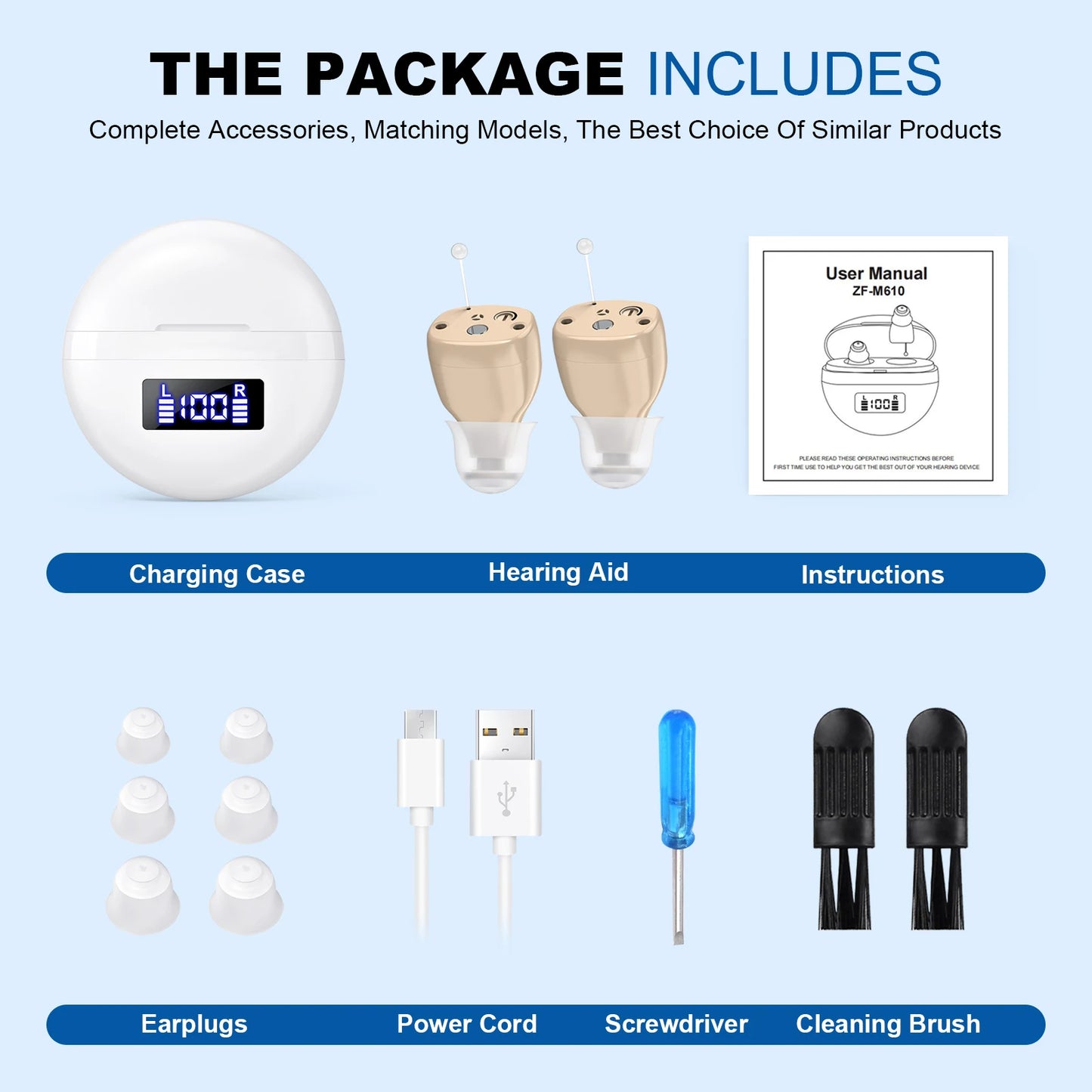 KF Concept Mini In Ear Hearing Aids With Rechargeable Display