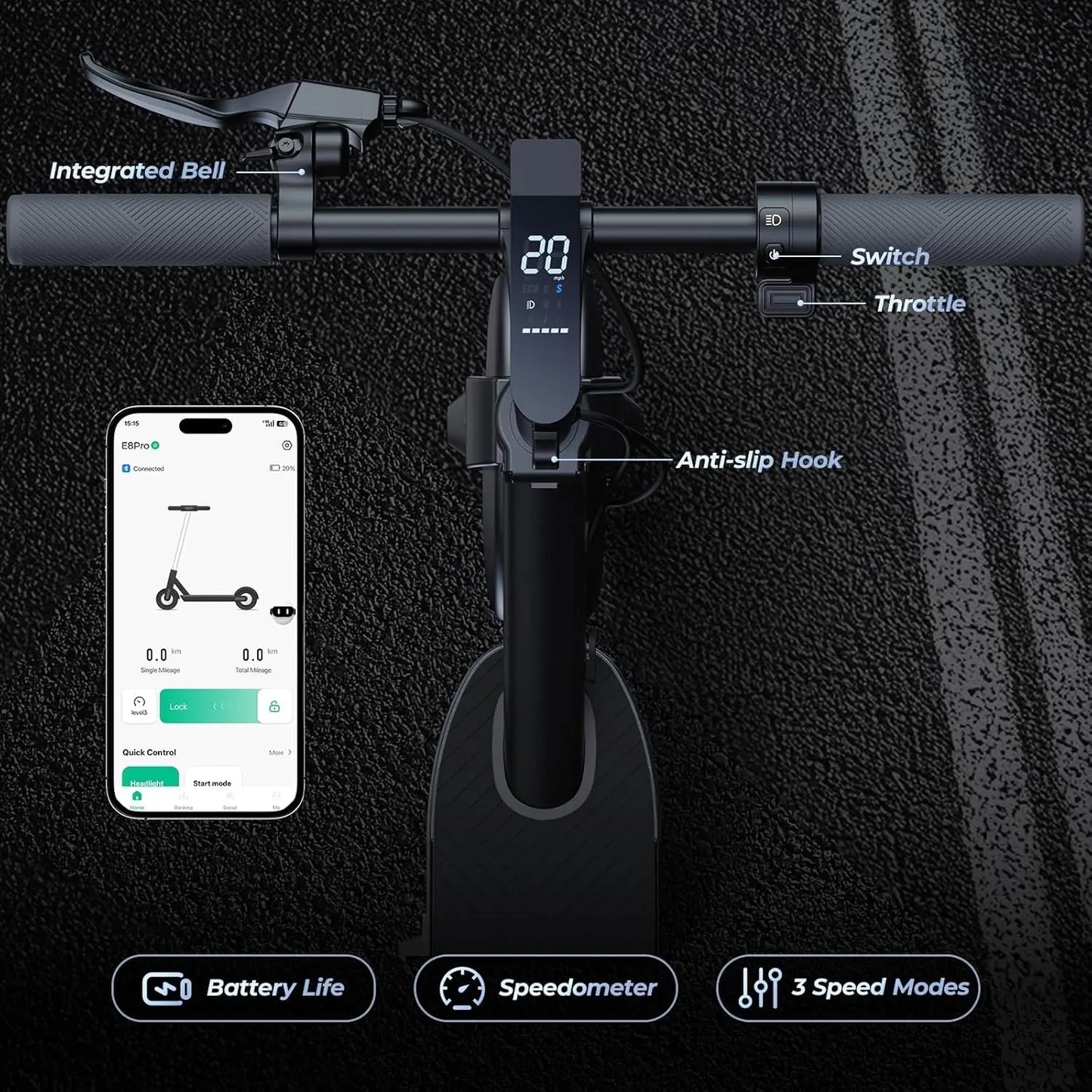 HeroPick High Speed Foldable Electric Scooter 500W 20 Mile Range
