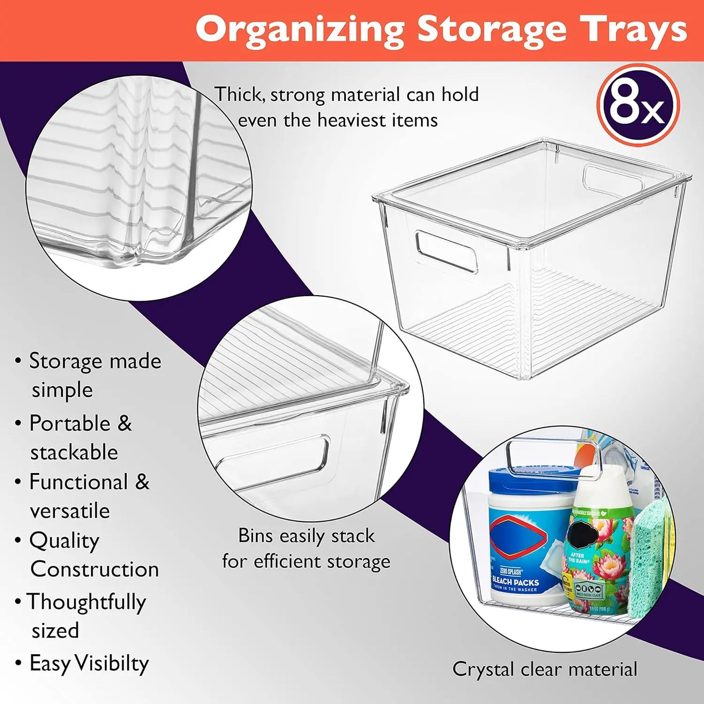 Clear Plastic Storage Bins With Lids For Pantry Organization