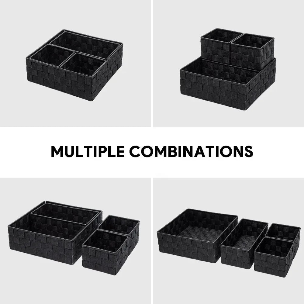 Woven Storage Basket Organizer Cube Box For Closets And Shelves