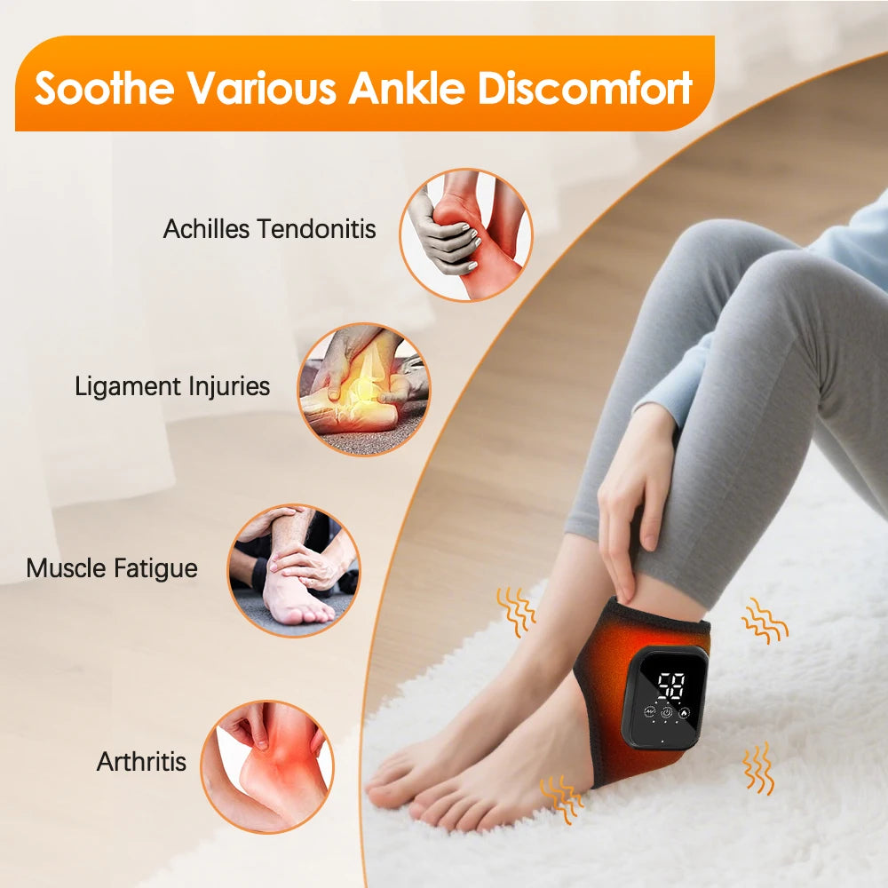 PASTSKY Electric Heating Ankle Massager With 3 Levels Hot Compress And Vibration