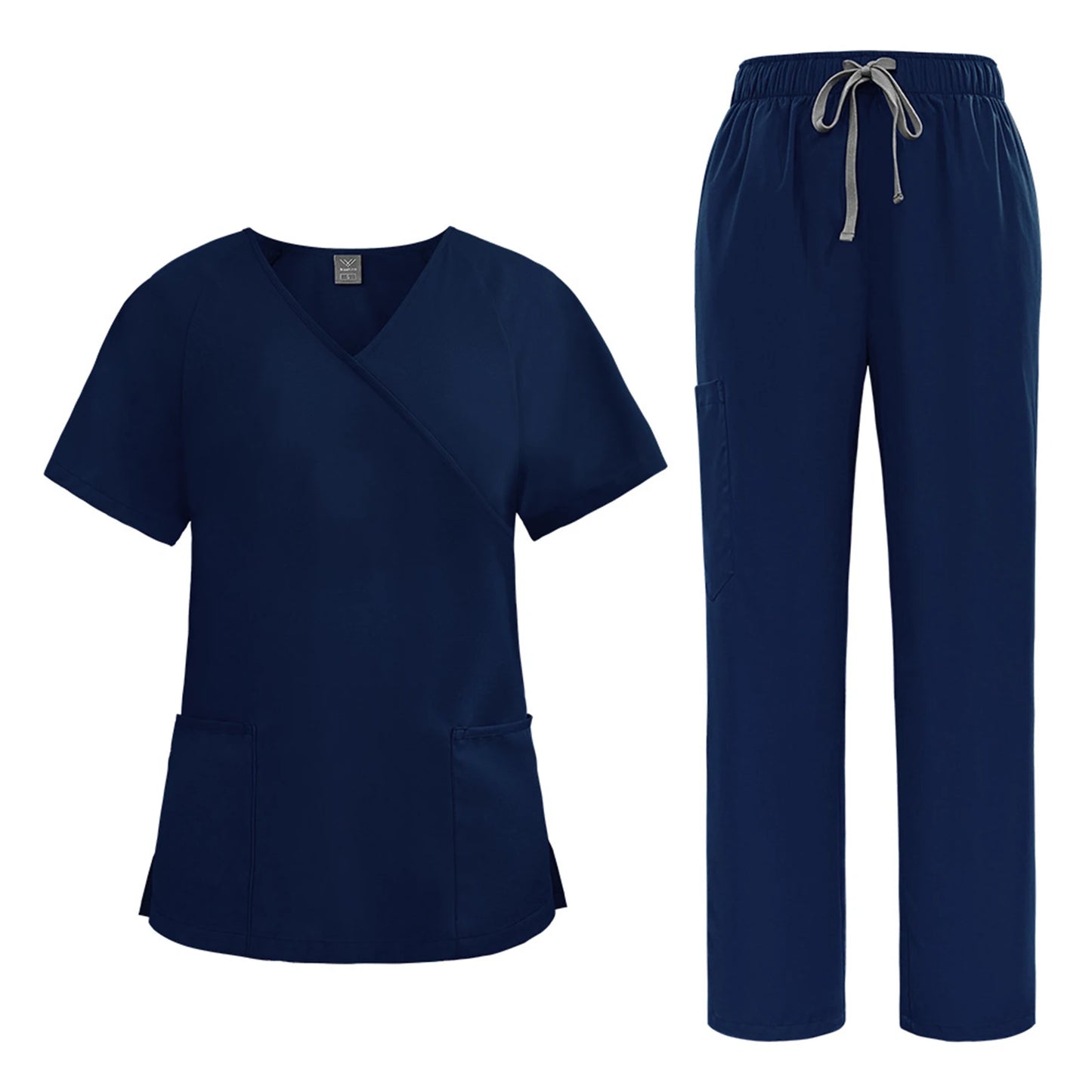 Nurse Scrub Set Medical Uniform With V Neck Pockets