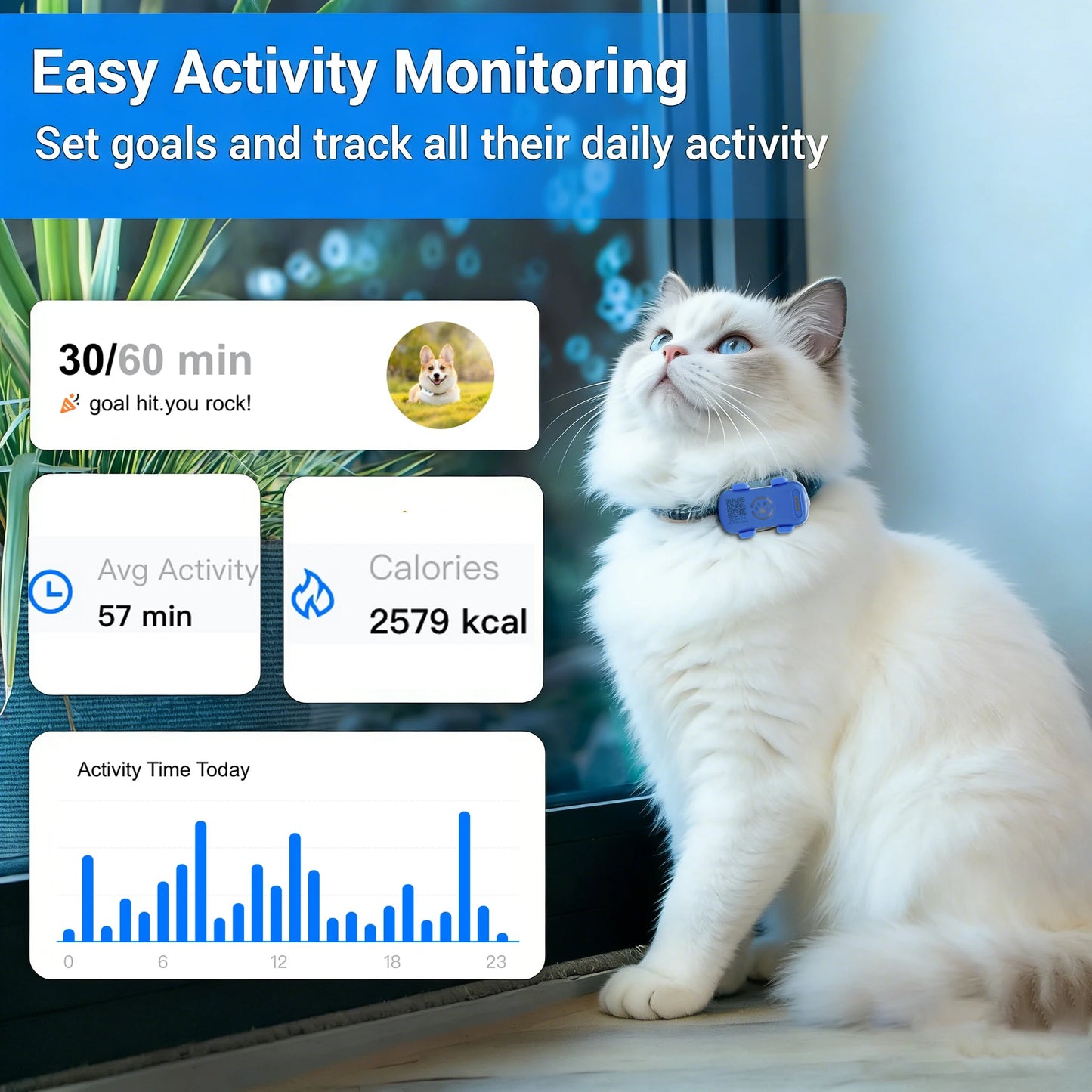 WANWAYTECH GPS Pet Tracker for Dogs Cats Real Time Tracking
