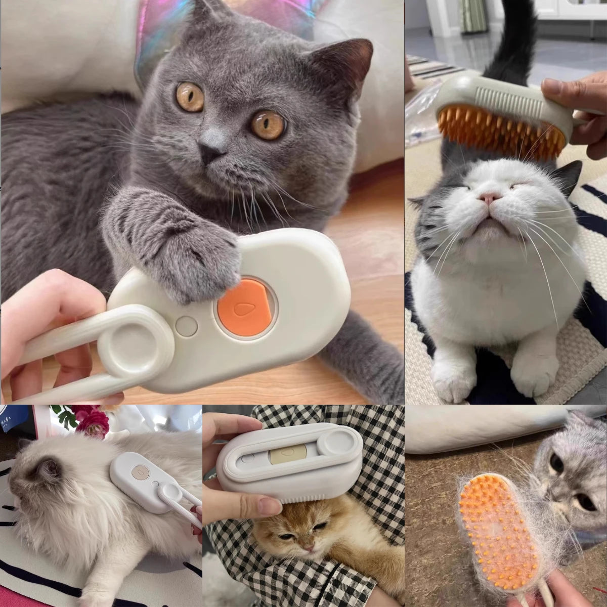 3 In 1 Electric Pet Hair Brush Steam Spray Groomer