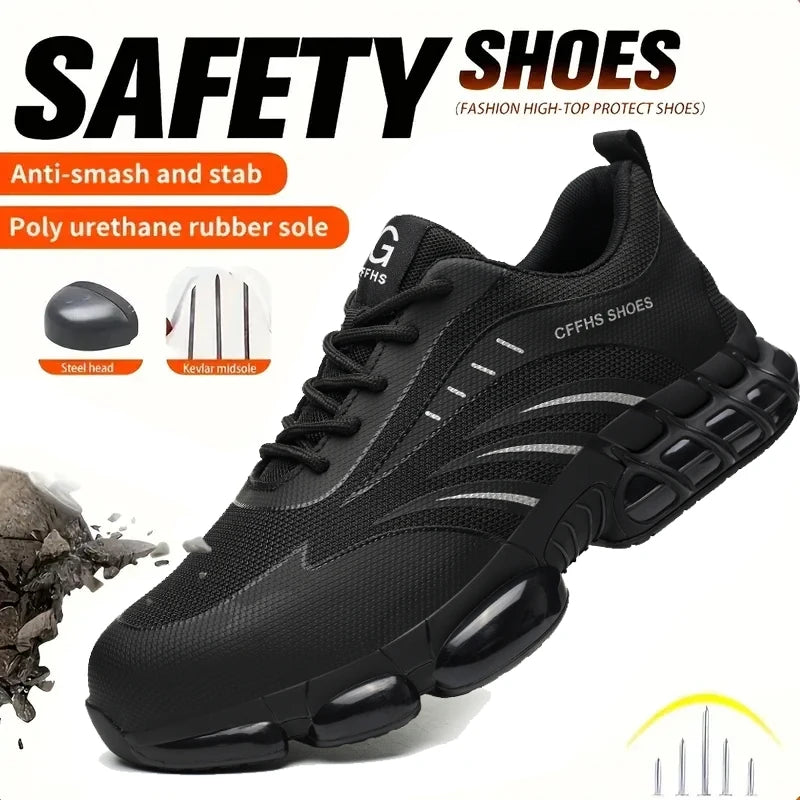 Breathable Lightweight Anti Smash Anti Puncture Safety Shoes For Men