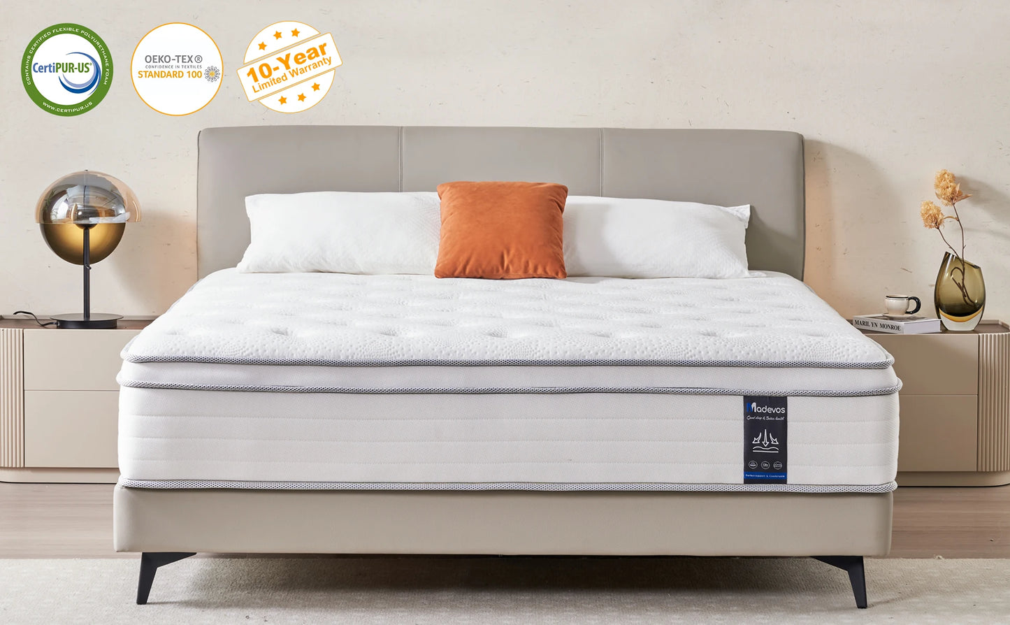 Madevos Hybrid Pocket Spring Mattress Medium Firm With Motion Isolation