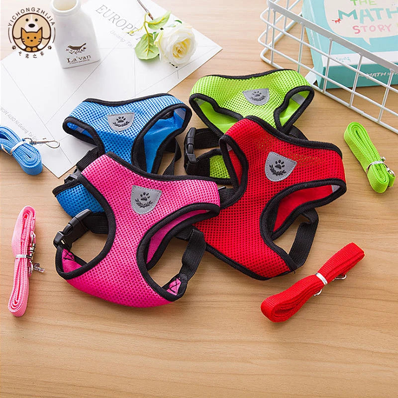Breathable Dog Harness Chest And Back Set For Outdoor Use