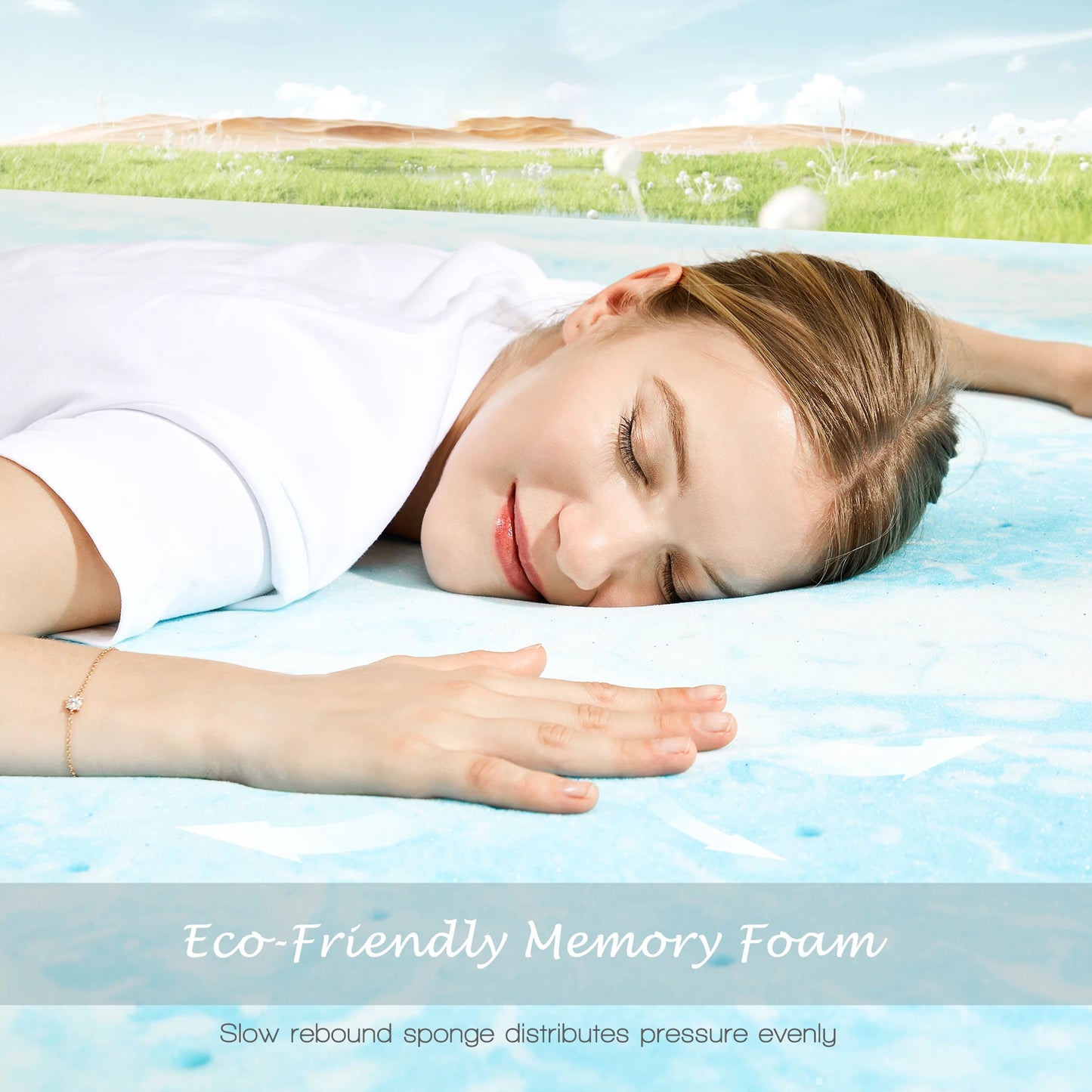 JHK Gel Memory Foam Mattress Topper