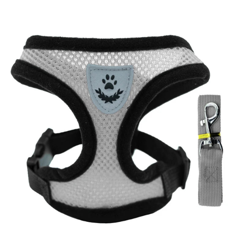 Breathable Dog Harness Chest And Back Set For Outdoor Use