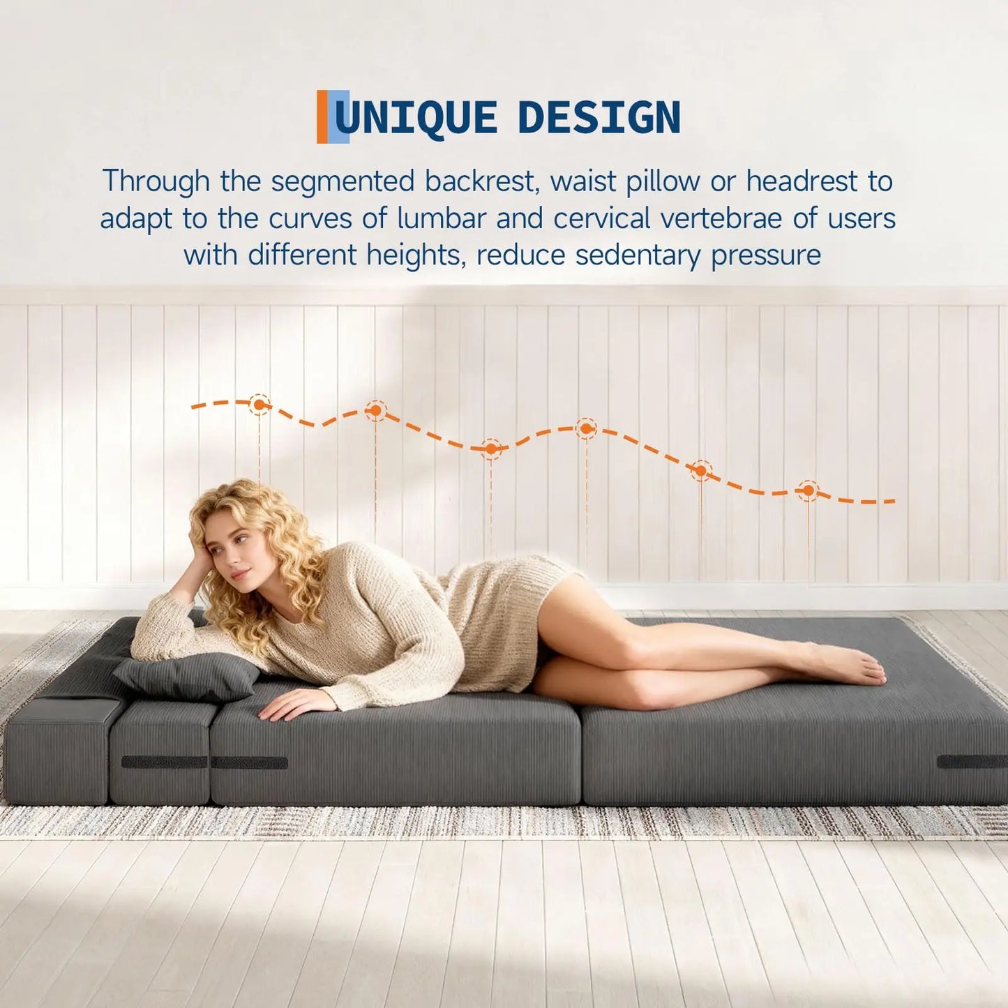 HobbyLane 4-in-1 Folding Sofa Bed Convertible Sleeper Loveseat Couch