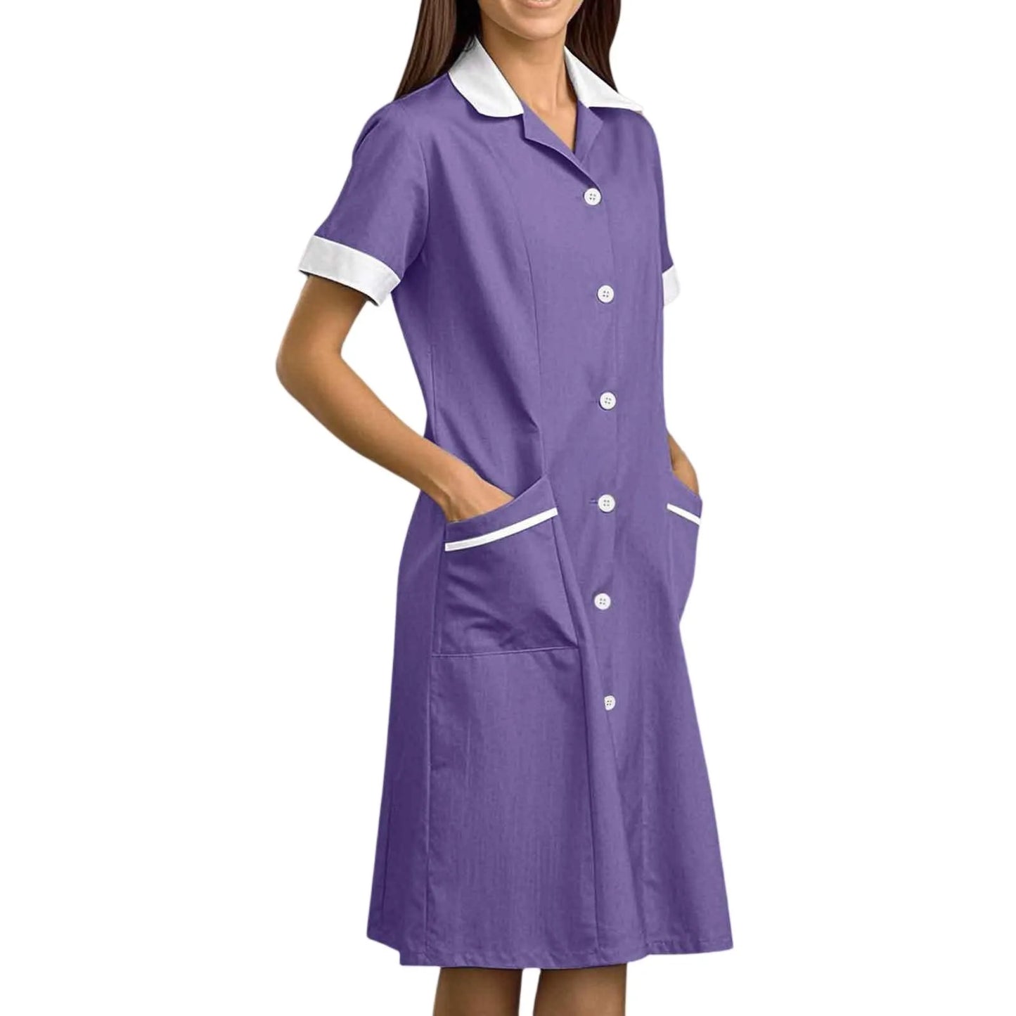 Eillysevens Nurse Uniform Long Sleeve Slim Fit Dress