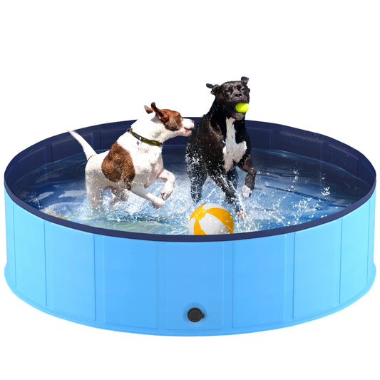 Portable Dog Pool Foldable Pet Bath Tub Anti Slip Collapsible Hard Plastic