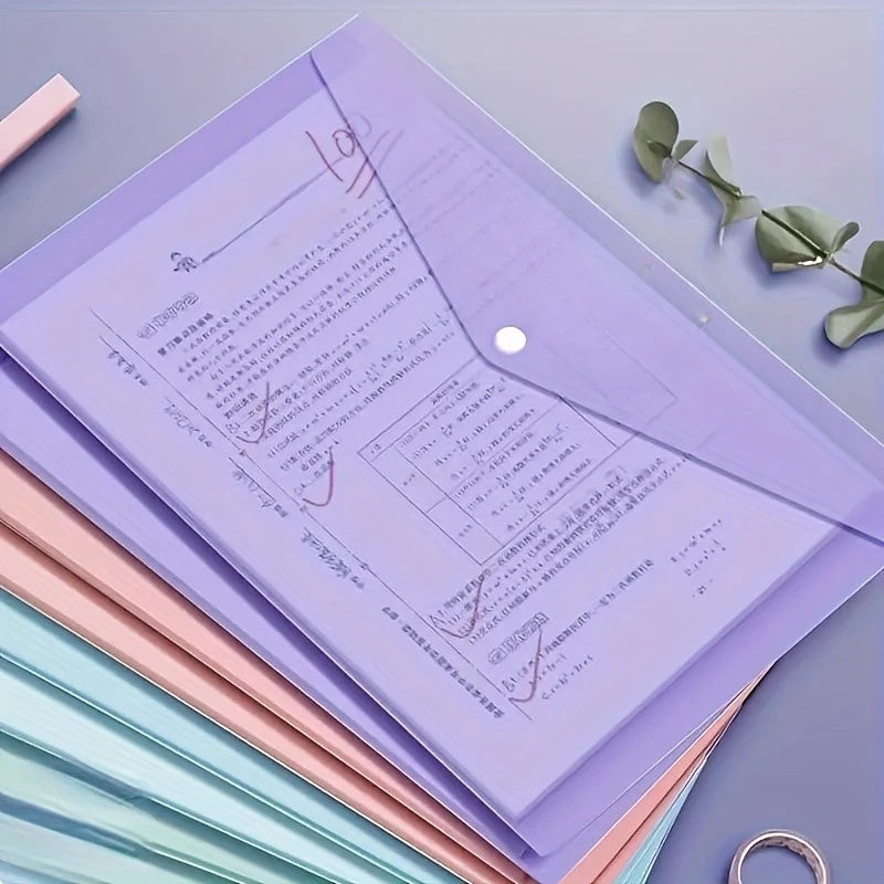 Transparent PP File Folders 10Pcs Waterproof Document Storage