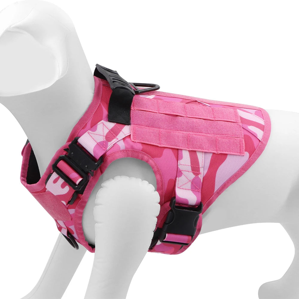 PETRAVEL Military Camouflage Dog Harness Adjustable Nylon Tactical Vest