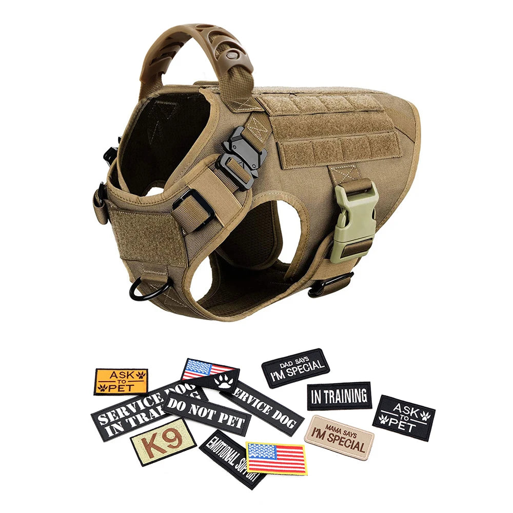 PETRAVEL Military Dog Harness Vest Training Set For Malinois