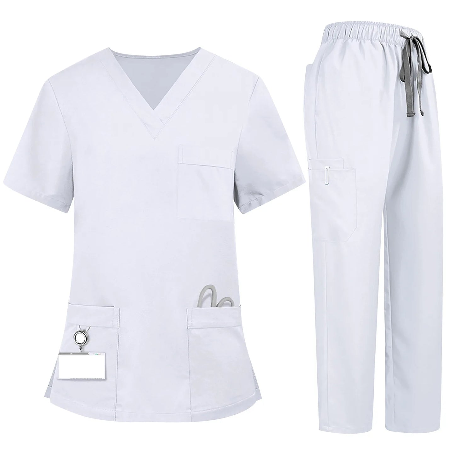 Eillysevens Women's Nurse Scrub Uniform V Neck Short Sleeve