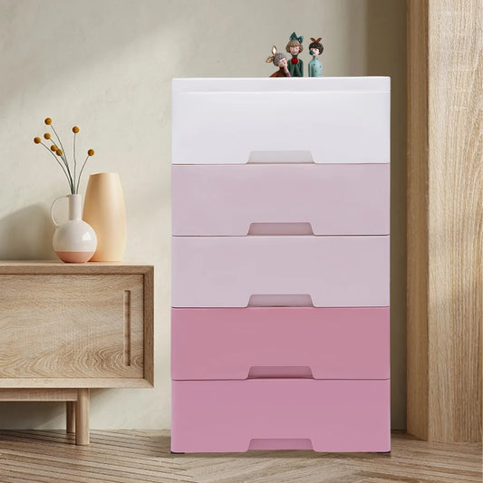 Kids Room Storage Cabinet With 5 Drawers For Toy Organization