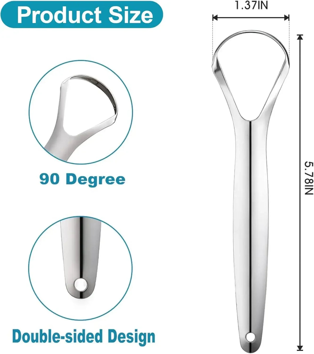 Portable Stainless Steel Tongue Scraper For Daily Oral Care