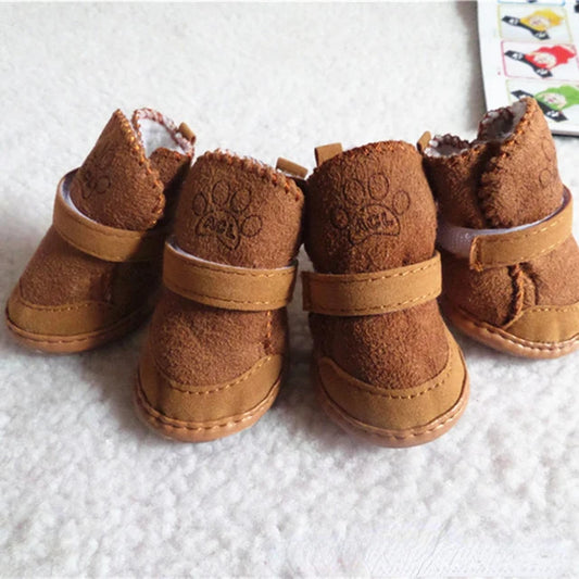NONECN Pet Dog Shoes 4 Pack Thick Warm Boots