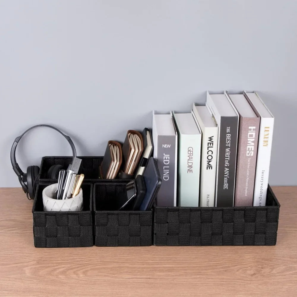 Woven Storage Basket Organizer Cube Box For Closets And Shelves