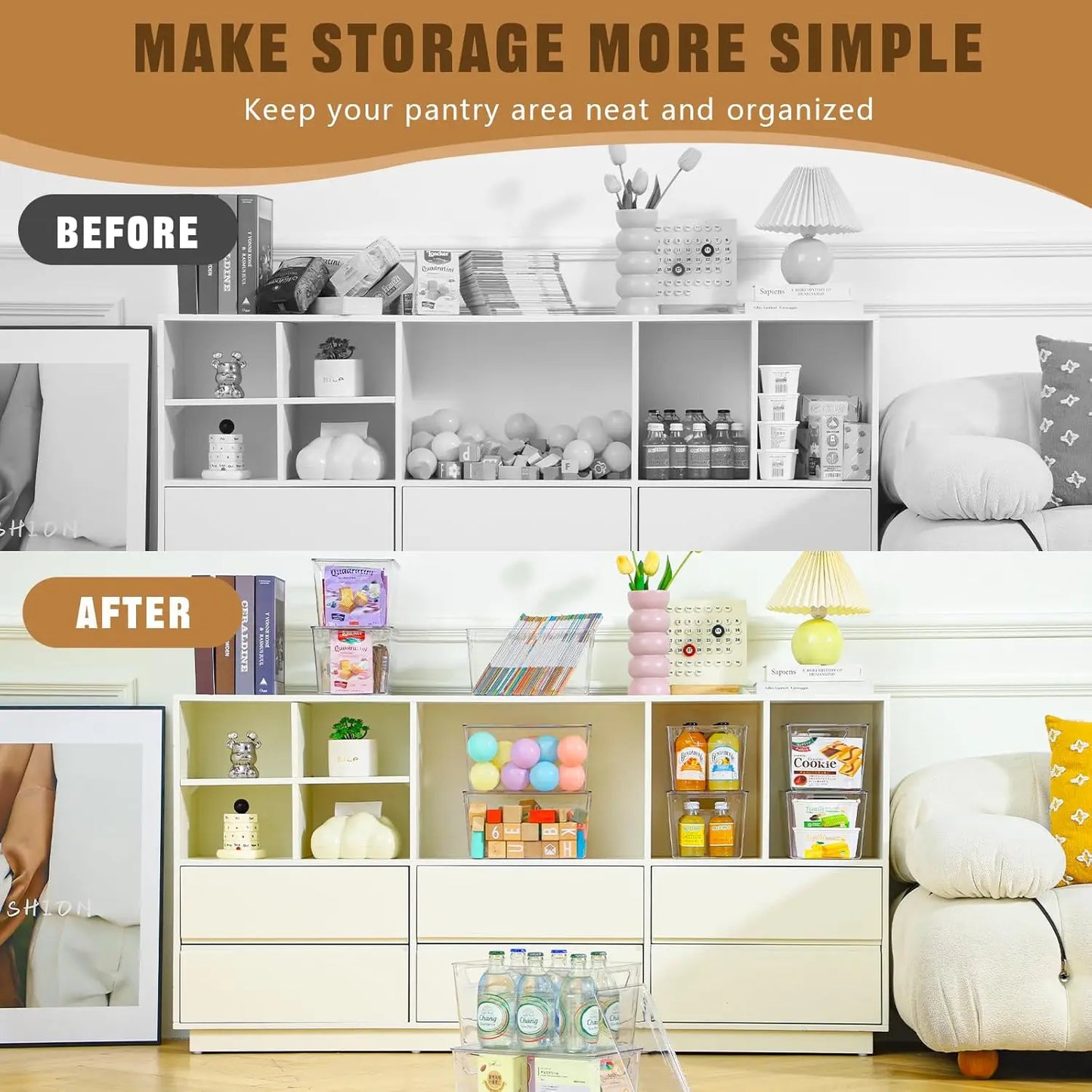 6 Pack Clear Storage Bins With Lids