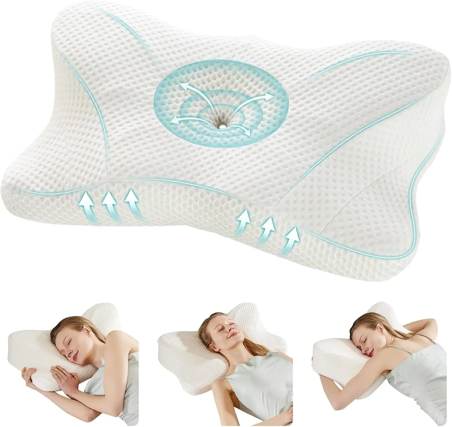Memory Foam Cervical Neck Pillow Pain Relief With Ergonomic Support