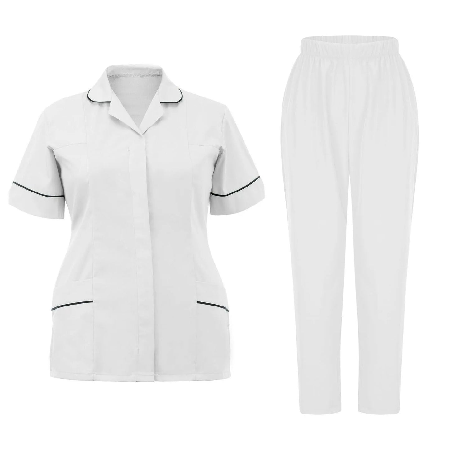 Eillysevens Womens Nurse Uniform Quick Dry VNeck Pocket Scrub Set
