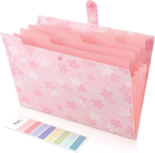 Expanding File Folder With 5 Pockets For Documents
