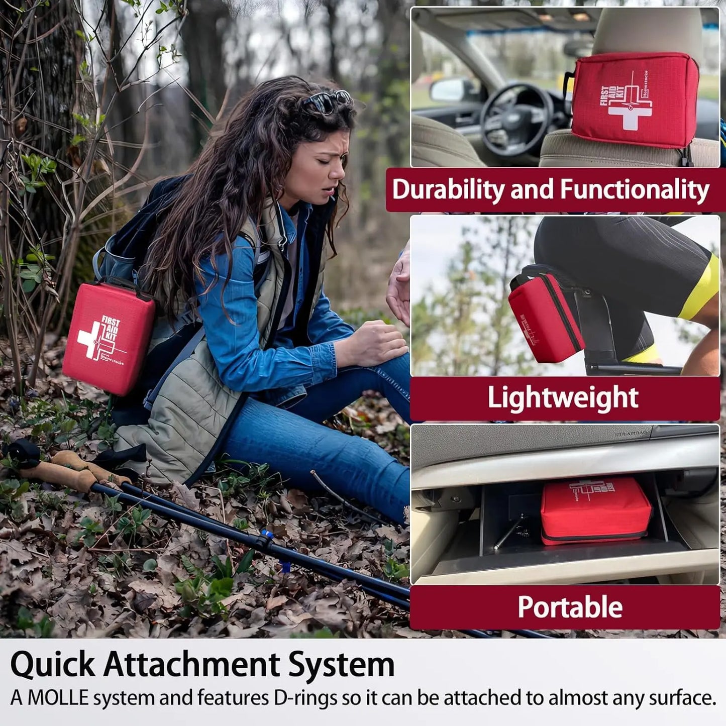 Trauma First Aid Kit With Labelled Compartments Car Hiking Travel