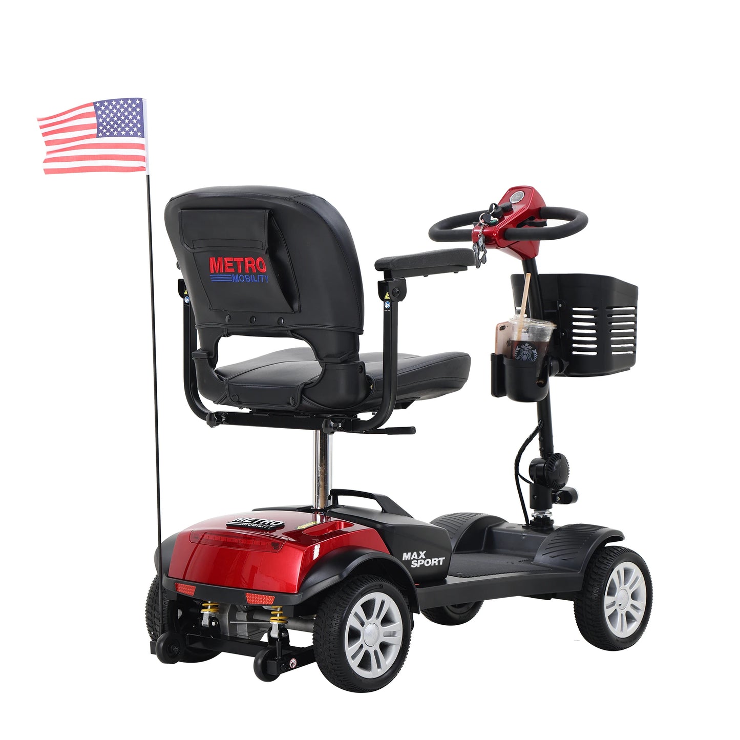 Compact 4-Wheel Mobility Scooter With LED Lights And Solid Tyres